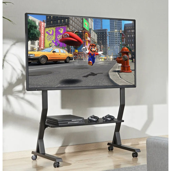 TECHLY ICA-TR325 FLOOR STAND ON WHEELS WITH SHELF FOR LCD/LED/PLASMA TV 45-90''