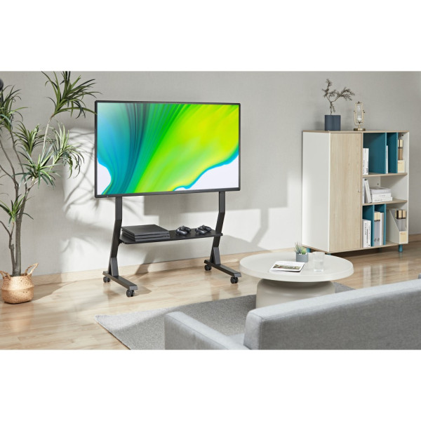 TECHLY ICA-TR325 FLOOR STAND ON WHEELS WITH SHELF FOR LCD/LED/PLASMA TV 45-90''