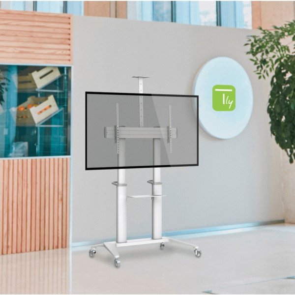 Techly ICA-TR49W Floor stand for TV with wheels white from 70