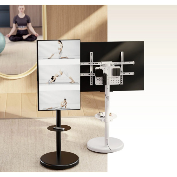 TECHLY ICA-TR55 WHEEL STAND WITH SHELF FOR LCD/LED/PLASMA TV 37-86' WHITE