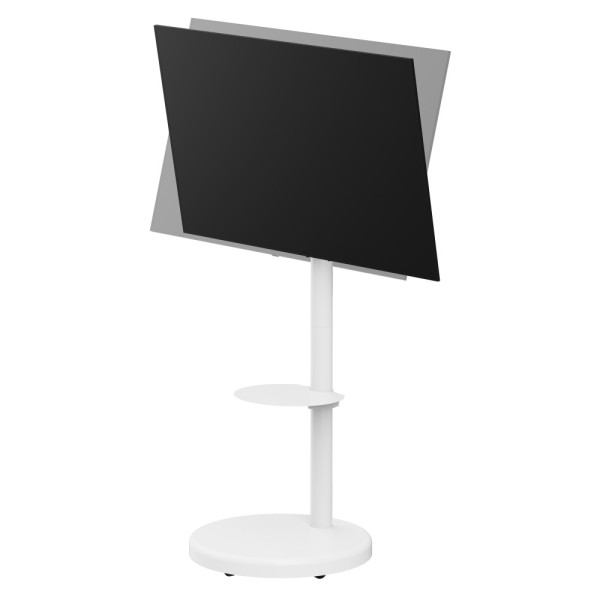 TECHLY ICA-TR55 WHEEL STAND WITH SHELF FOR LCD/LED/PLASMA TV 37-86' WHITE