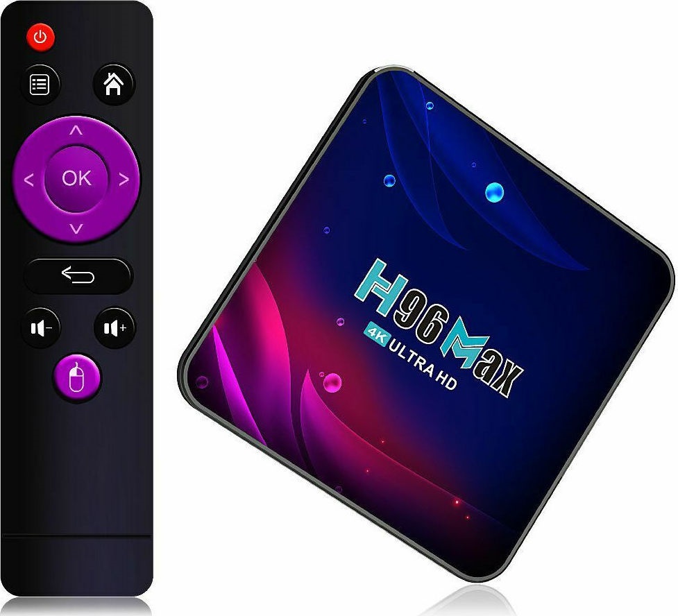 TV Box H96 Max 4K UHD με WiFi, CPU RK3318, USB 2 / USB 3 4GB RAM και 64GB Αποθηκευτικό Χώρο με Λειτουργικό Android 11