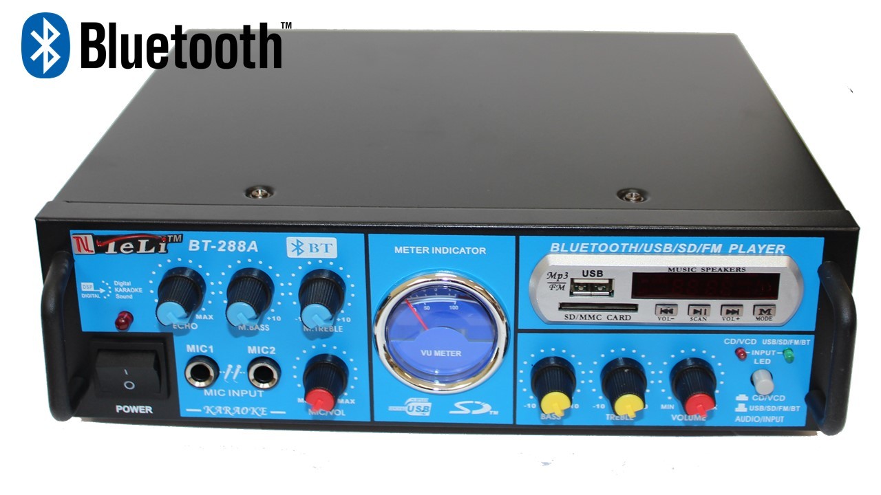 BT-288A BLUETOOTH STEREO AUDIO KARAOKE POWER AMPLIFIER