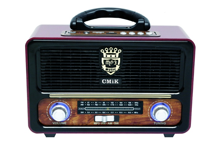 Φορητό Επαναφορτιζόμενο Retro Ράδιο FM/Bluetooth/TF/Usb Με Τηλεχειριστήριο (M-111BT)