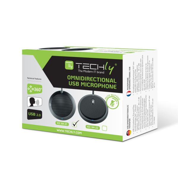 Techly ICC SH-21 USB 360° Omnidirectional Conference Microphone