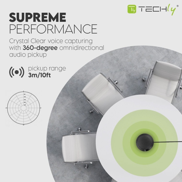 Techly ICC SH-21 USB 360° Omnidirectional Conference Microphone