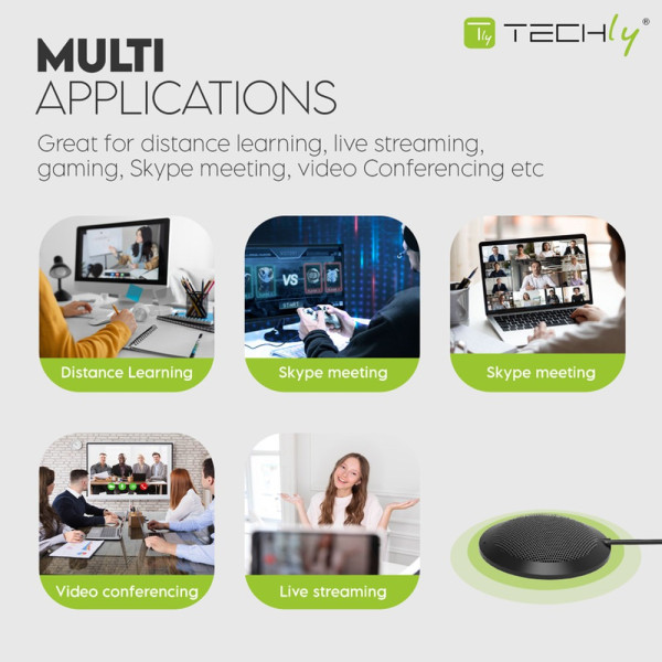 Techly ICC SH-21 USB 360° Omnidirectional Conference Microphone