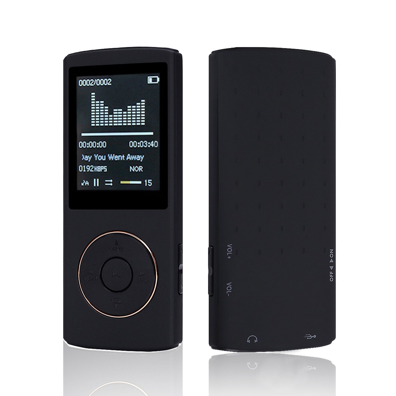 HccToo Music Player 16GB Portable Lossless Sound MP3 Player 45 Hours Playback (Black)