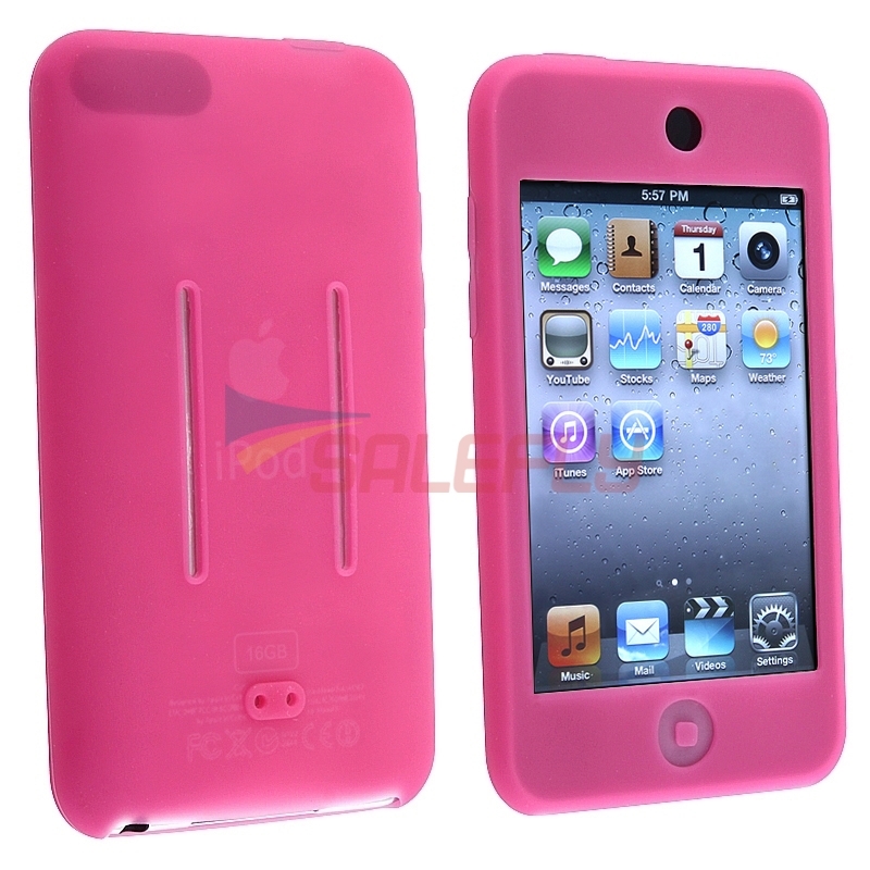Θήκη σιλικόνης με είσοδο για ζώνη για Apple iPod Touch 2G 3G - Ροζ