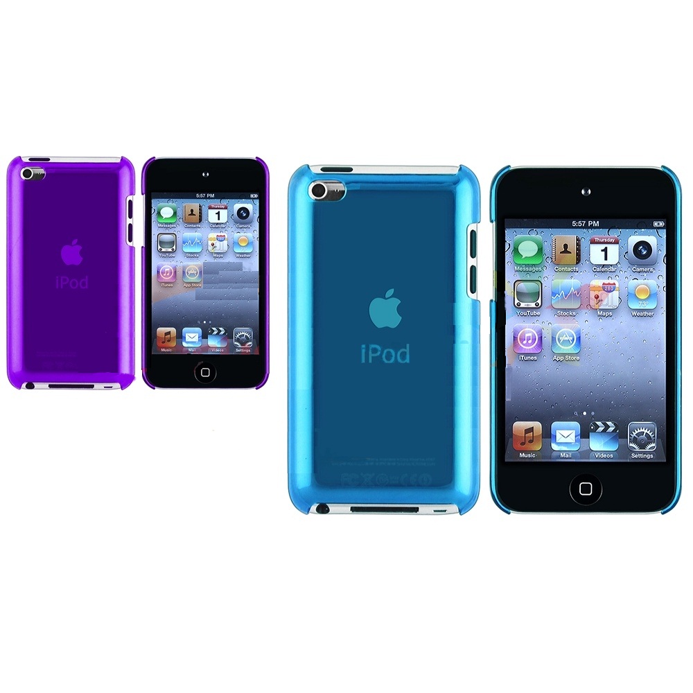 Slim Hard Plastic Case For iPod Touch 4th Gen Clear Purple