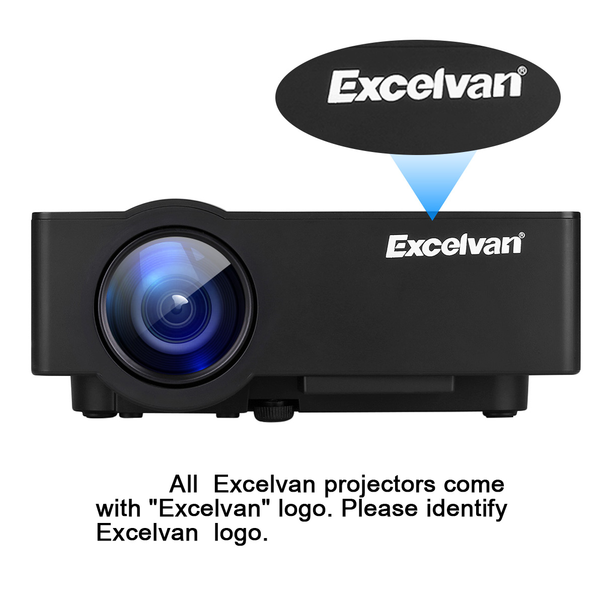 Exvelvan 3000 Lumen Full HD 1080P LED Projector Home Theater HDMI SD USB VGA