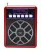 Kemai MD-83UK Mini MP3/FM Radio Speaker with Mic & USB/SD Card Playback (Red) + Microphone