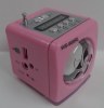 Pink Mini MP3/FM Radio Speaker with Built-in MP3 Player & FM Radio, USB/SD Card Playback (OEM-WS-908RL)