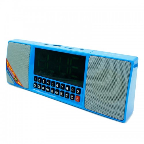 Wireless Bluetooth Speaker with USB/FM Radio, Alarm & Hands-Free Call (WS-1515BT) (Blue) (Big)