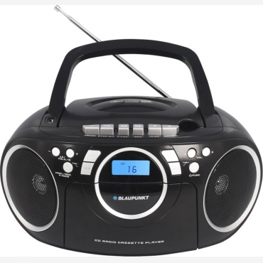 Blaupunkt BB16BK BLACK Boombox Portable audio system with FM / TAPE / CD / MP3 / USB / AUX / 2x2W cassette