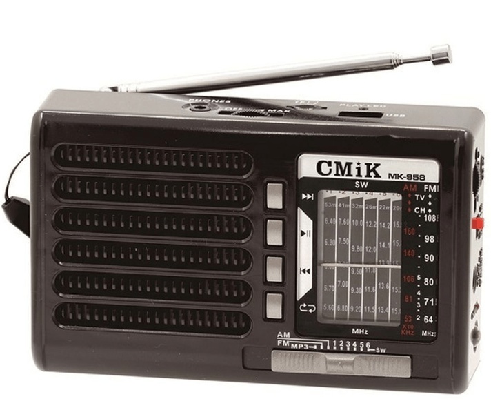 CMiK MK-958 Φορητό Ραδιόφωνο Επαναφορτιζόμενο με USB Μαύρο