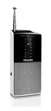 Philips AE1530 Portable FM/MW Analog Radio (Black/Silver)