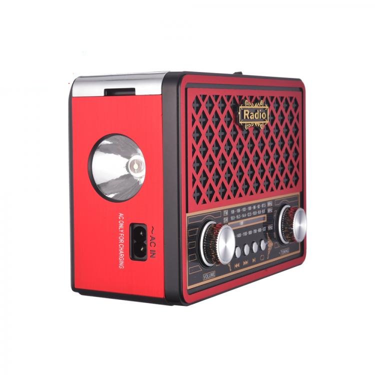 VX-330 Portable Speaker with FM Radio, MP3 Player & Torch - Brown (OEM) Version