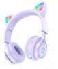 Hoco W39 Ασύρματα/Ενσύρματα Over Ear Hi-Fi BT V5.3 Παιδικά Ακουστικά με 10 ώρες Λειτουργίας Μωβ
