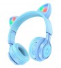 Hoco W39 Ασύρματα/Ενσύρματα Over Ear Hi-Fi BT V5.3 Παιδικά Ακουστικά με 10 ώρες Λειτουργίας Μπλε