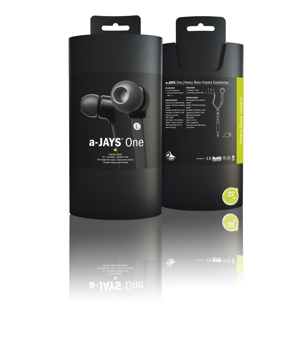 a-Jays One Heavy bass Earphones - Black