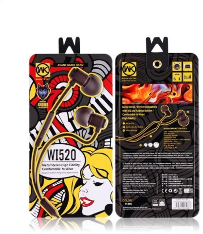 WK Design WI300 Headset with microphone black  (OEM)
