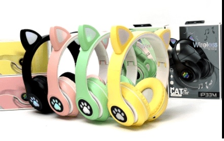 Cat P33M Wireless Over-Ear Kids Headphones (Yellow)