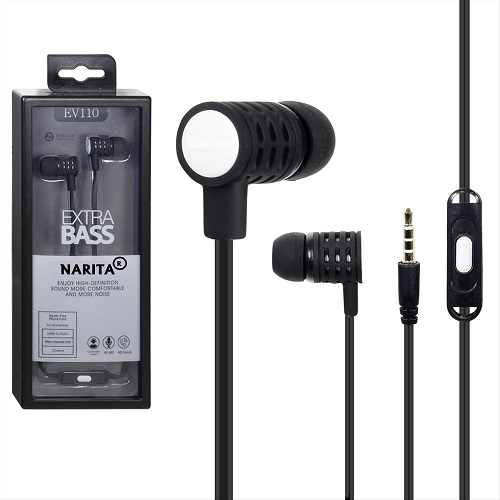 Narita Handsfree EV110 Stereo Headphones with Dolby Sound (Black) (OEM)