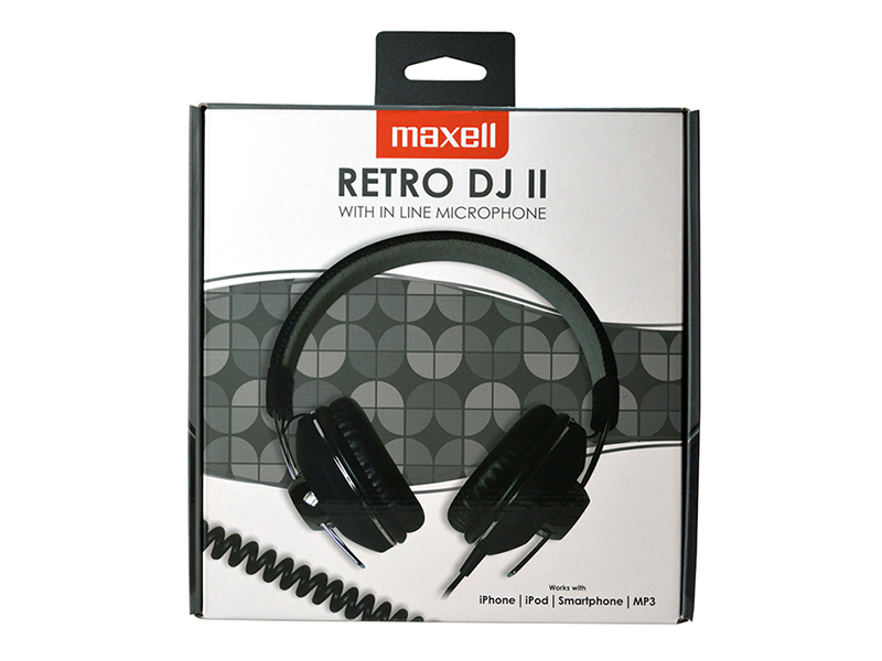 Maxell RETRO DJ II Ακουστικά Κεφαλής MXH-HP600 BK με Ενσωματωμένο Μικρόφωνο Μαύρο