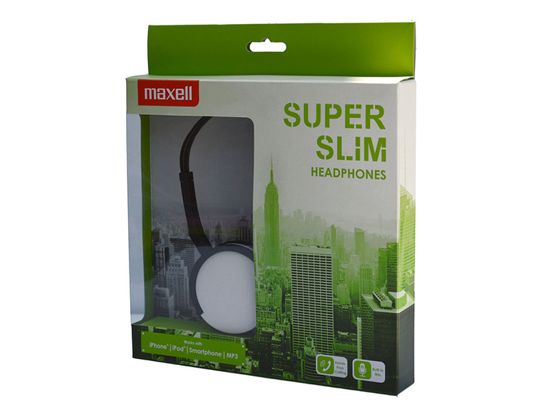 Maxell Super Slim Ακουστικά Κεφαλής MXH-HP200 με Ενσωματωμένο Μικρόφωνο Λευκό 30371800CN