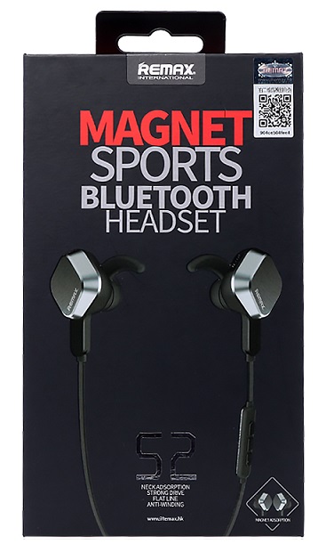 Remax RM-S2 Μαγνητικά Bluetooth Sports Ακουστικά με Μικρόφωνο Μαύρο RM4-006-BLK