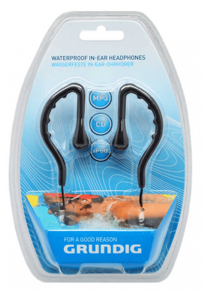 Grundig Sport In-Earbud Waterproof Stereo Earphones 3.5mm (Black) for MP3, MP4 & Audio Devices