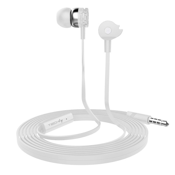 Techly SB-HP A1WHTY - In-Ear Headphones with Microphone