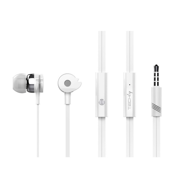 Techly SB-HP A1WHTY - In-Ear Headphones with Microphone