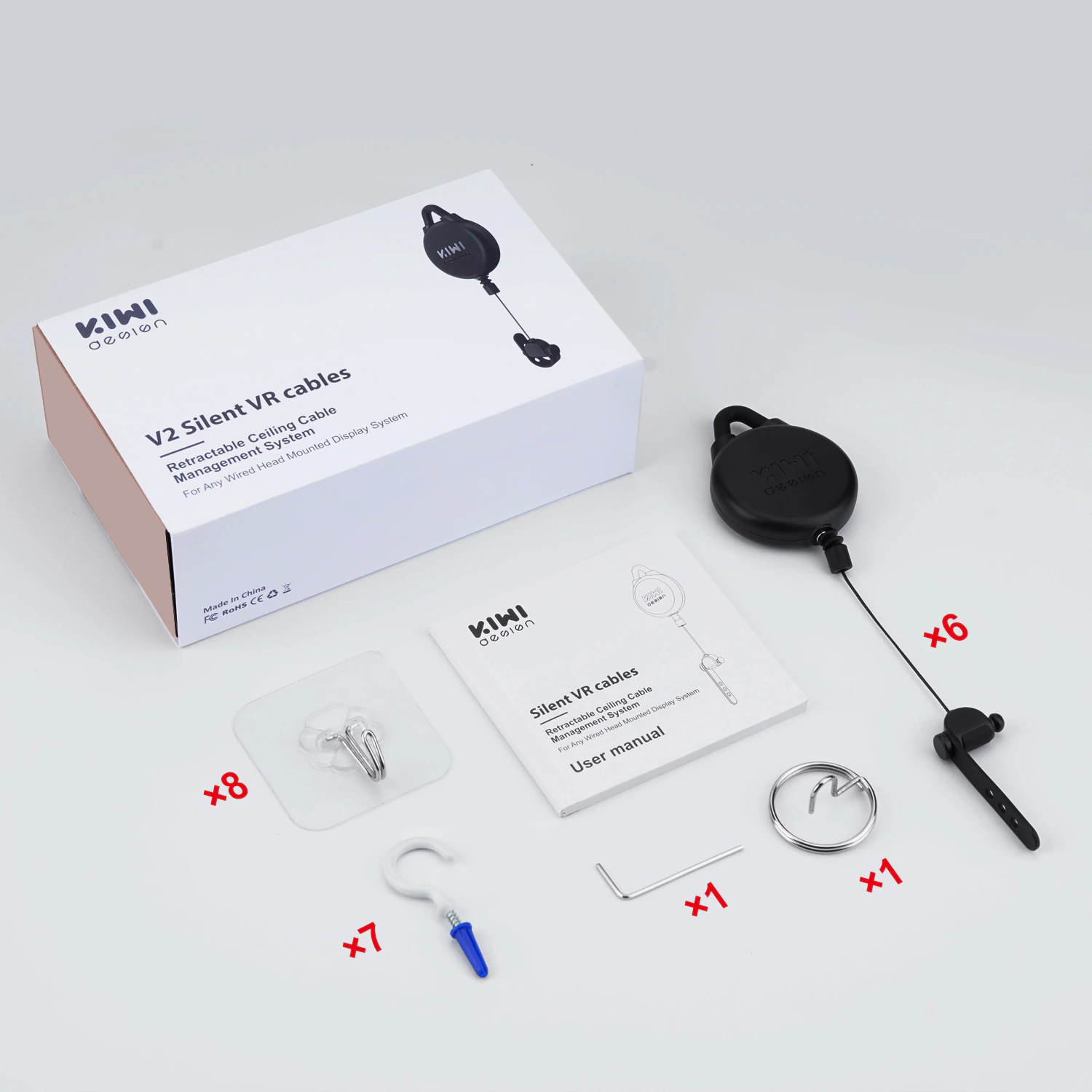 KIWI design VR Cable Management Retractable Ceiling Pulley System
