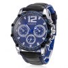 Men's Blue Sporty Quartz Analog Big Dial Wrist Watch with Leather Band Black OEM MSQABDWWLBB Men's Blue Sporty Quartz Analog Big Dial Wrist Watch with Leather Band Black OEM MSQABDWWLBB