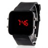 Unisex Red LED Jumbo Square Mirror Face Silicone Band Wrist Watch Unisex Red LED Jumbo Square Mirror Face Silicone Band Wrist Watch