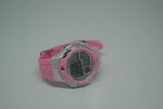 Light Pink Silicone Kids Digital Waterproof Wristwatch with Silver Details (OEM)