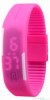 Silicone Wristband Unisex LED Bracelet Watch Fuschia (OEM)