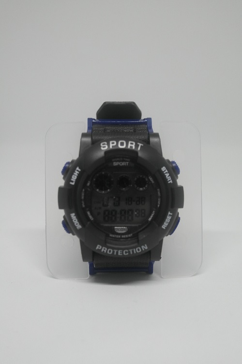 Men's Waterproof Automatic Silicone Sport Wristwatch in Black with Blue Accents (OEM)