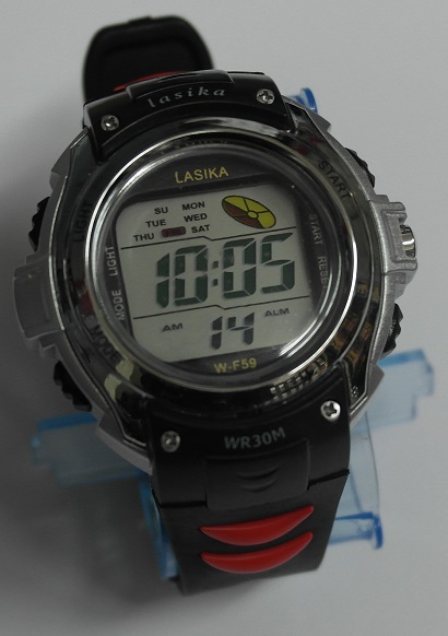 Men's Black Silicone Waterproof Automatic Wristwatch with Red Accents (OEM)