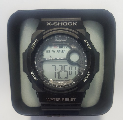 Men's Waterproof Automatic Digital Wristwatch with Silicone Strap - Black (SPORT) (OEM)