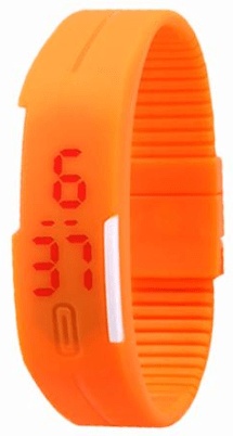 LED Pολόι Σιλικόνης Βραχιολάκι Unisex Πορτοκαλί (OEM)