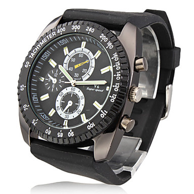 Men's V6 Stylish Sport Watch with Black Silicone Band (OEM) (MV6SSPWWBSB)