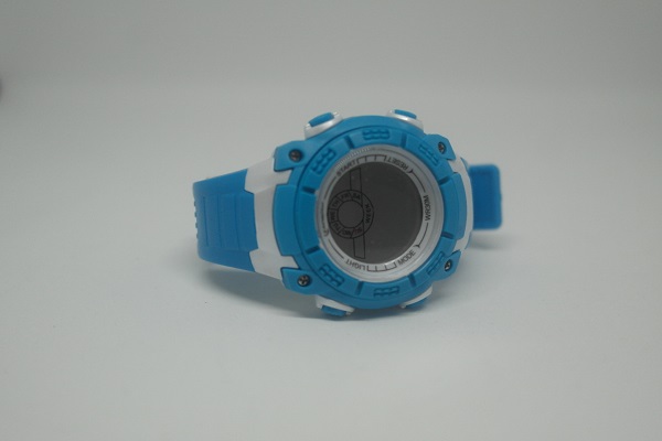 Kids Waterproof Digital Silicone Wristwatch in Blue with Silver Details (OEM)