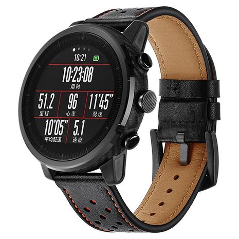 Tech-Protect Leather Band (Black) for Xiaomi Amazfit 2 / 2S / Stratos