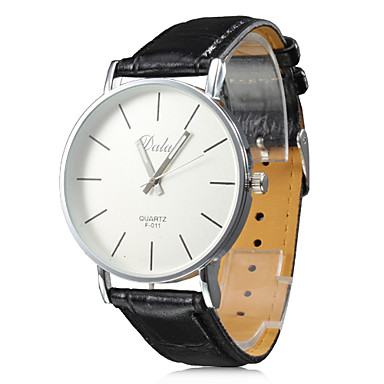 Unisex Quartz Analog Wrist Watch with Leather Band Black OEM UQAWWLBB