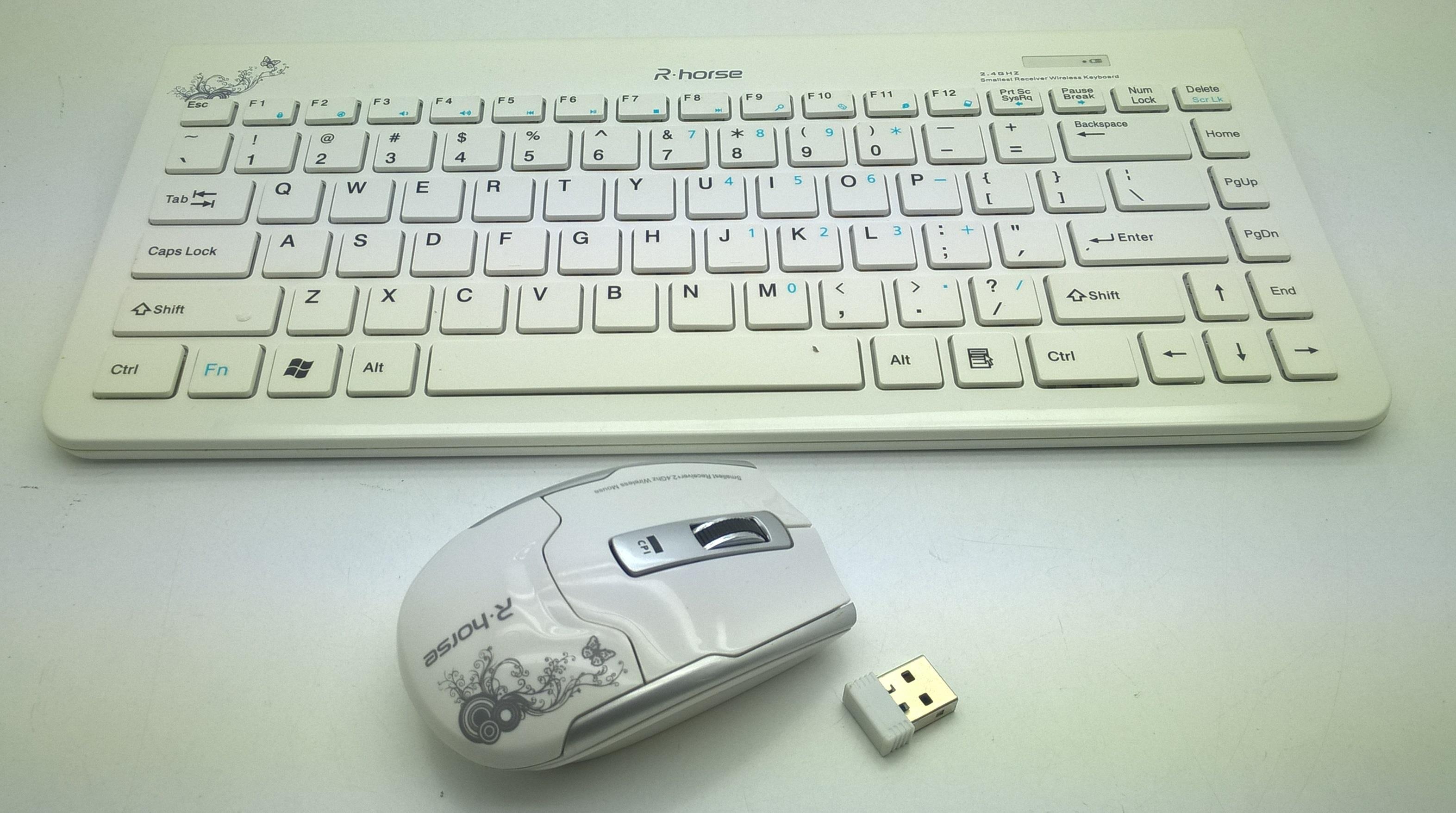 RHORSE Wireless Stylish Keyboard Mouse Set White in category