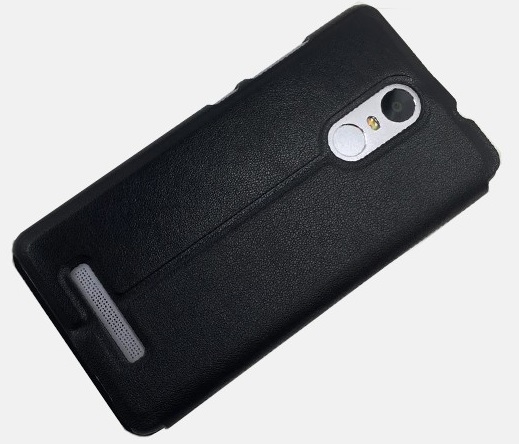 Leather Wallet Case with Window And Silicone Back Cover for Xiaomi Redmi Note 3 Μαύρο (ΟΕΜ)