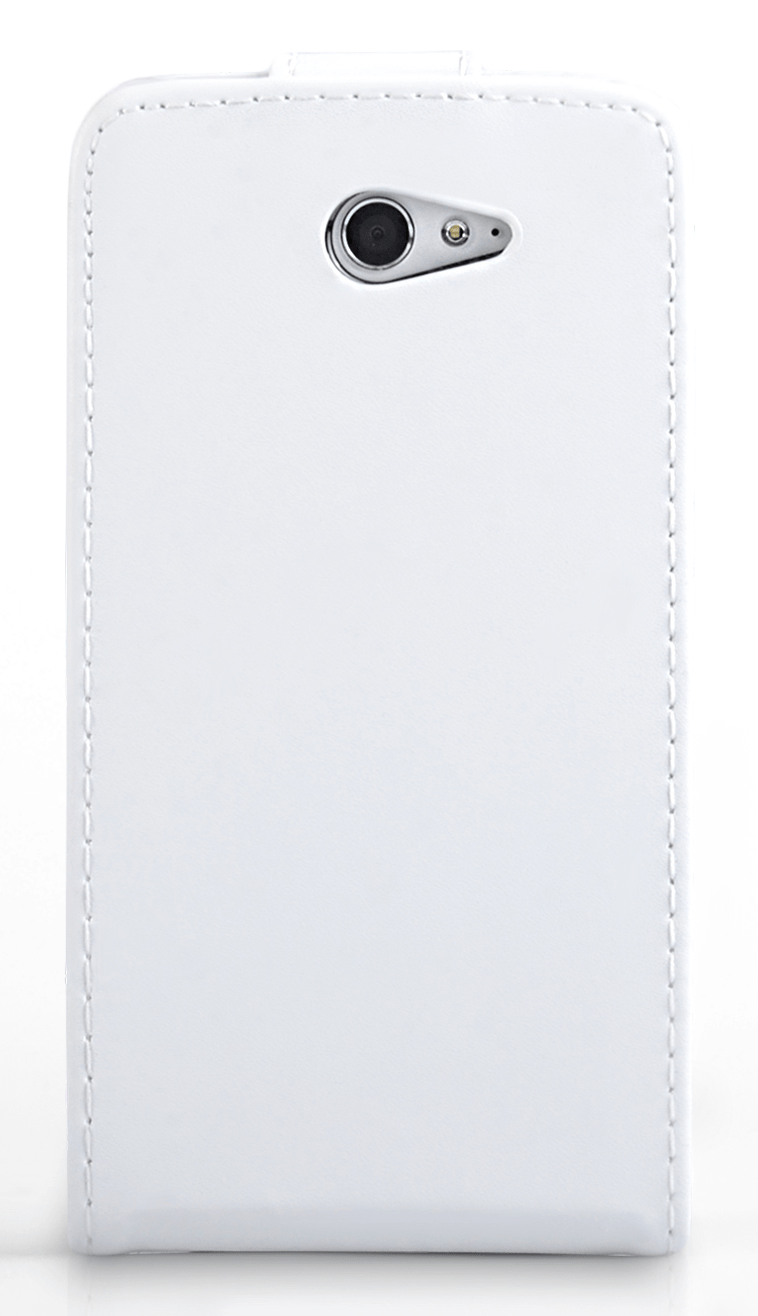 Sony Xperia M2 D2303 - Δερμάτινη Θήκη Flip Λευκή (OEM)